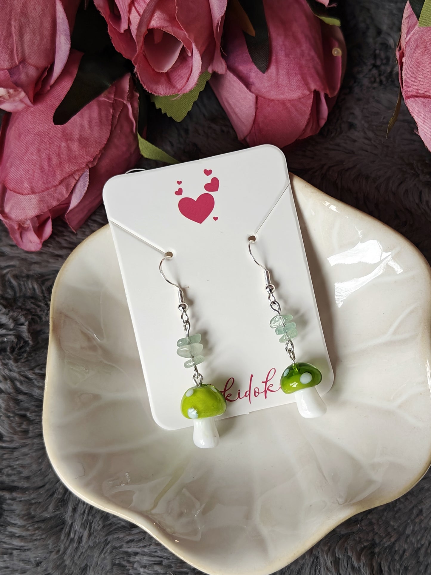 Glass Mushroom earrings