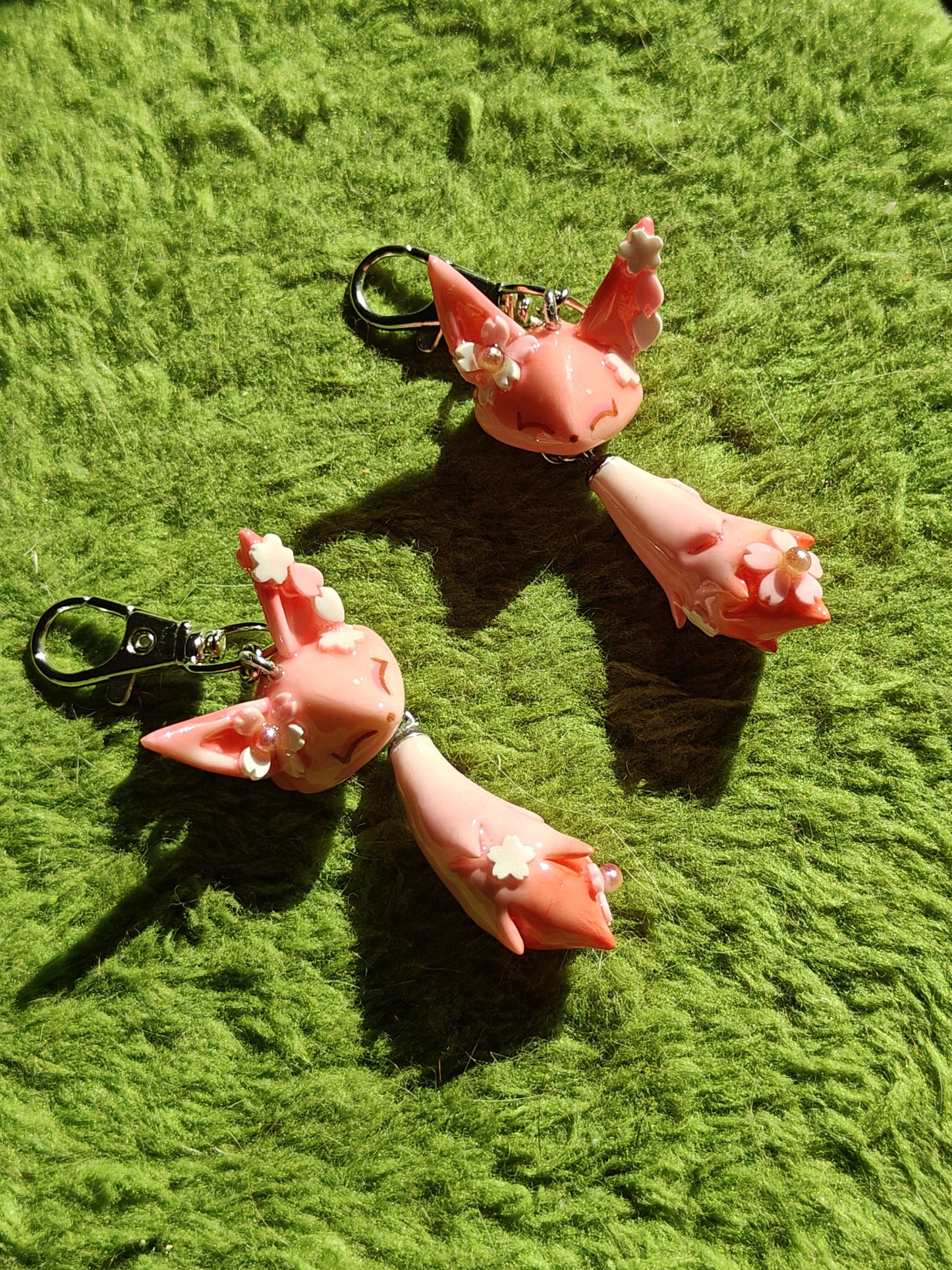 Sakura Fox Handmade Clay Keychain