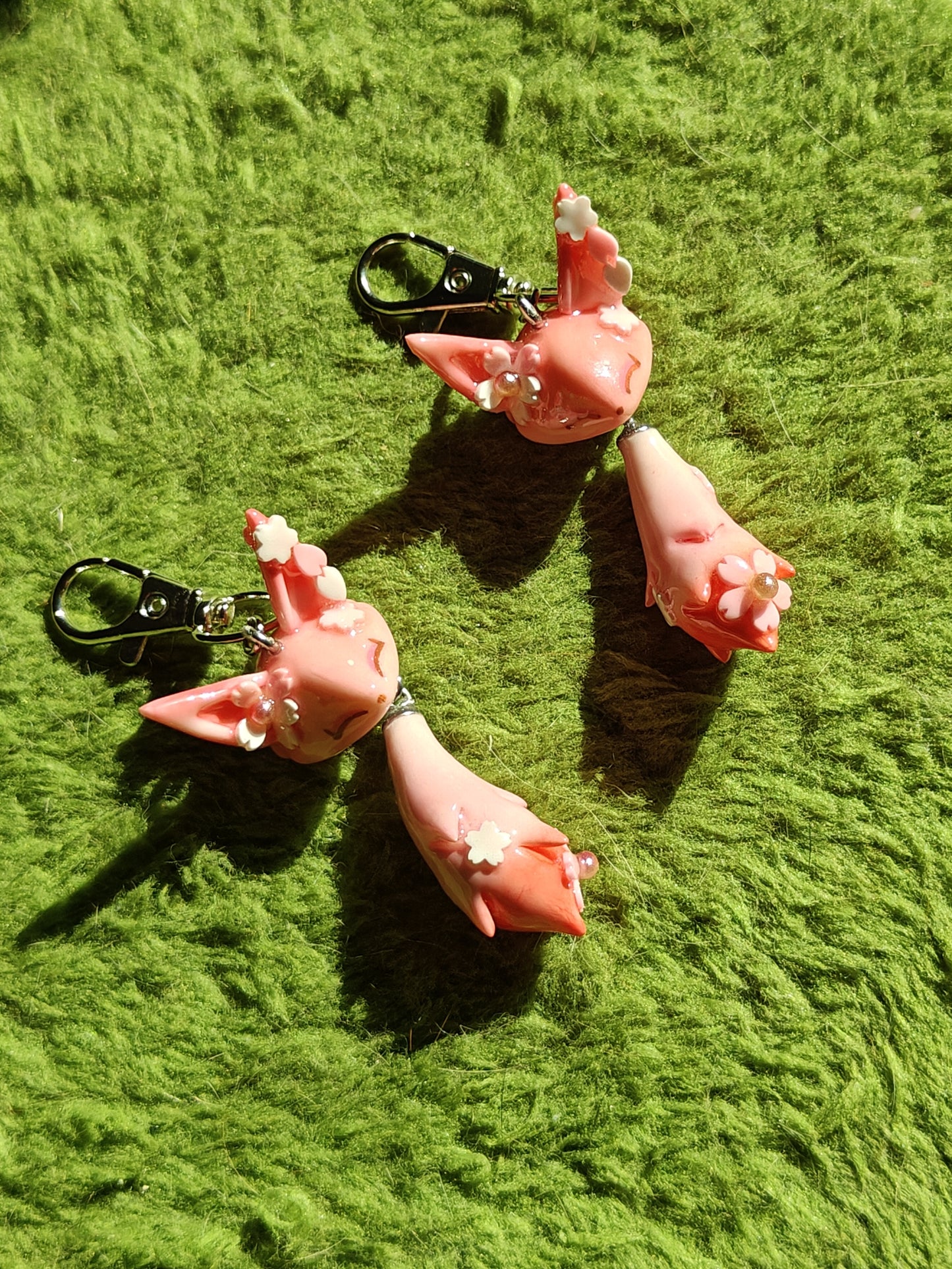 Sakura Fox Handmade Clay Keychain