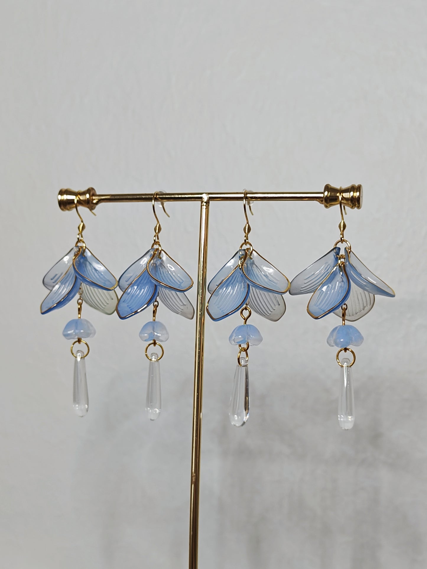 Blue Lotus Dangle Earrings