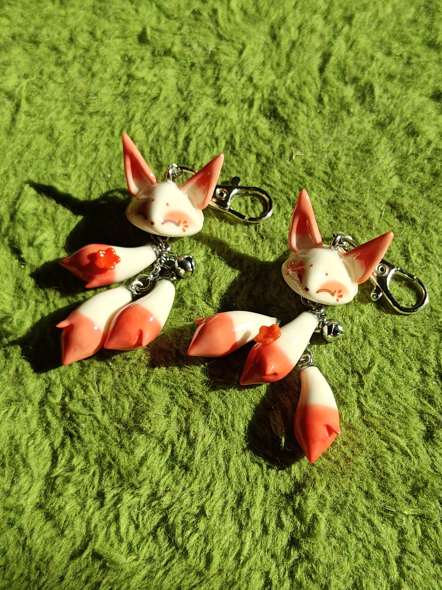 Kitsune Handmade Clay Fox Keychain