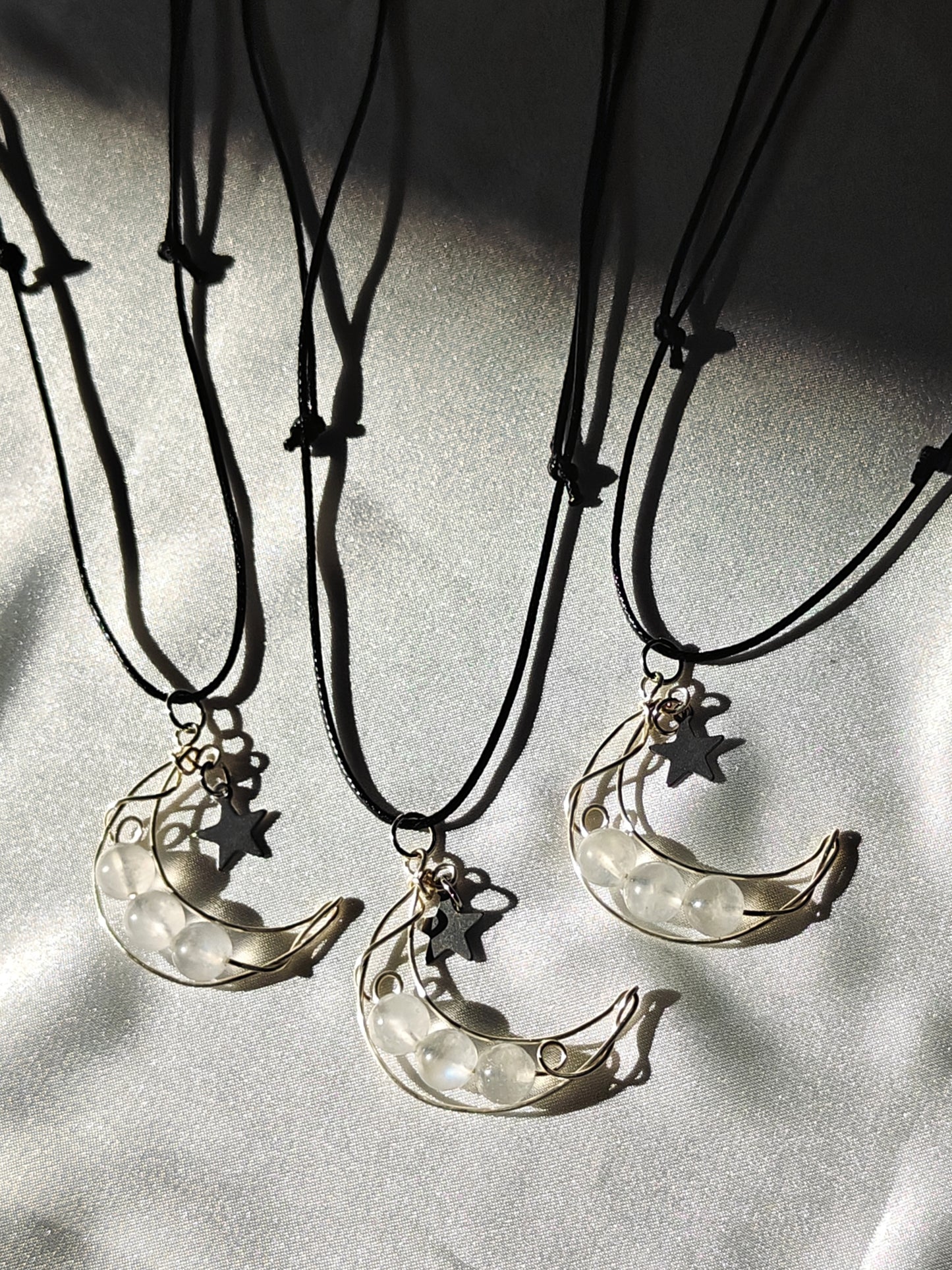 Clear Quartz Moon Necklace