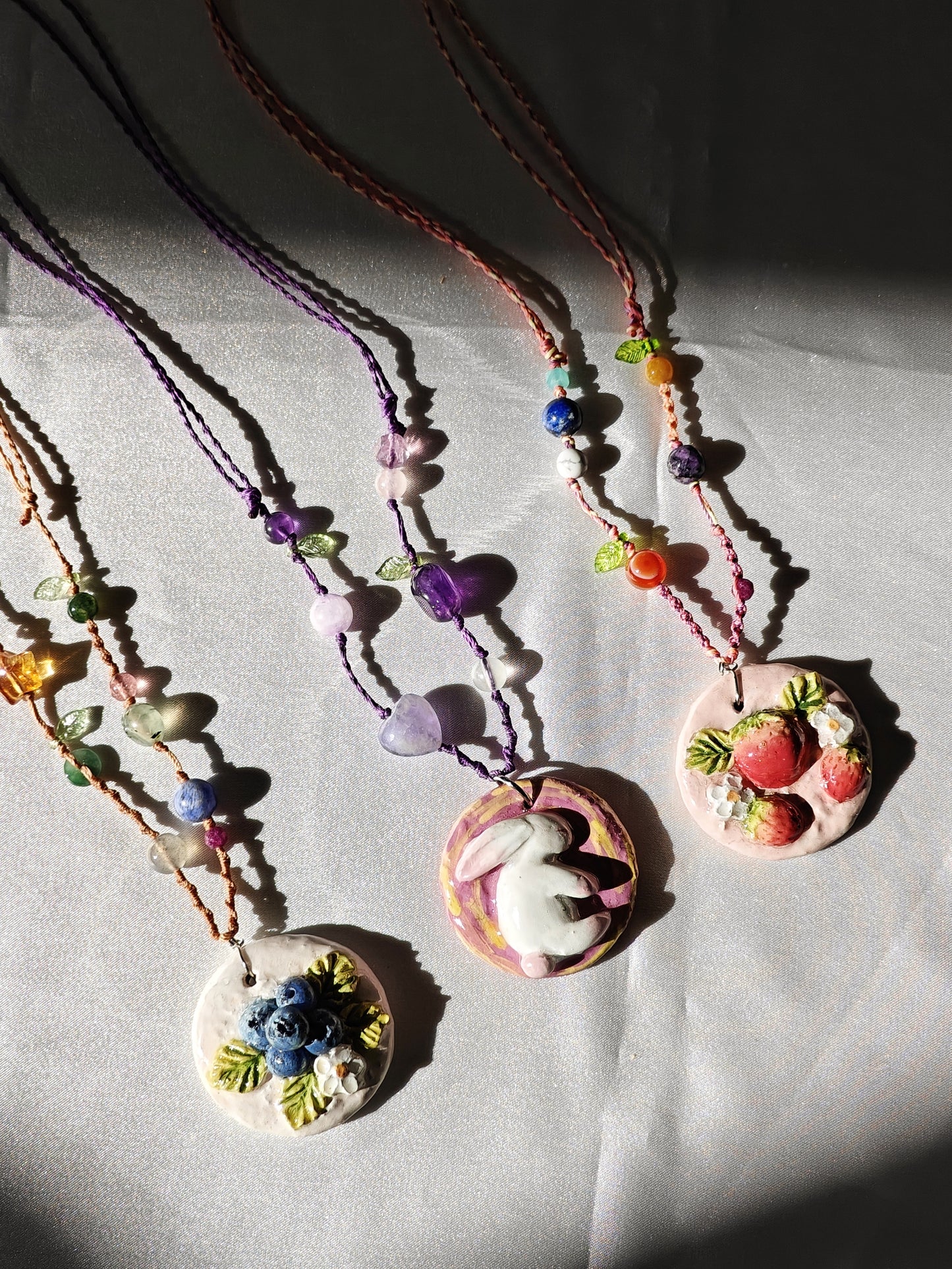 Summer Woods Braided Clay Necklace