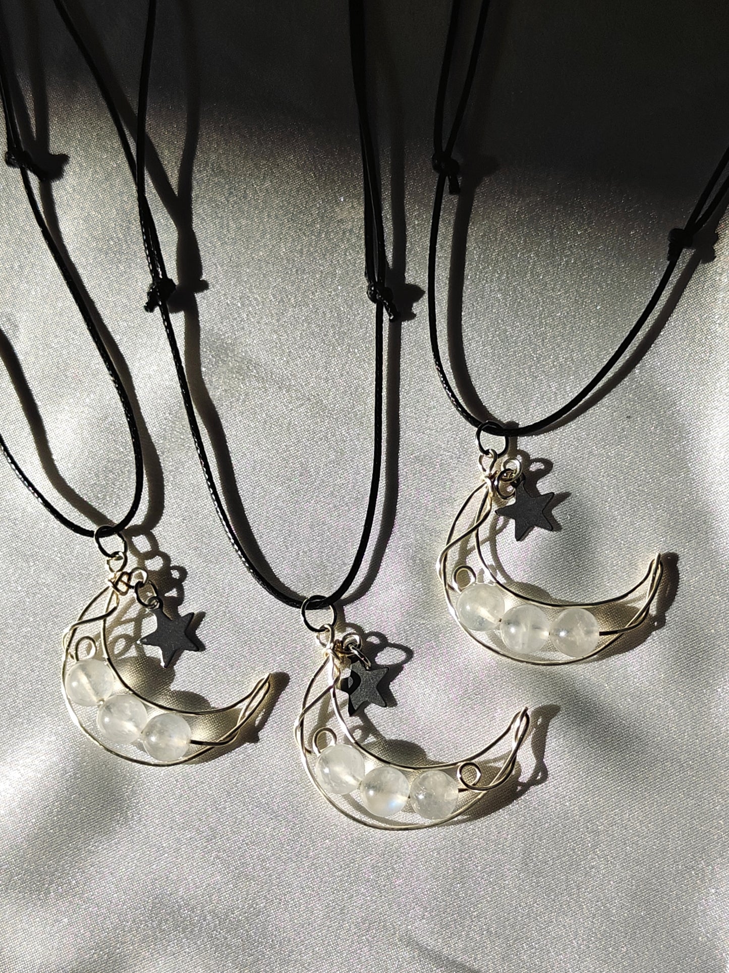 Clear Quartz Moon Necklace