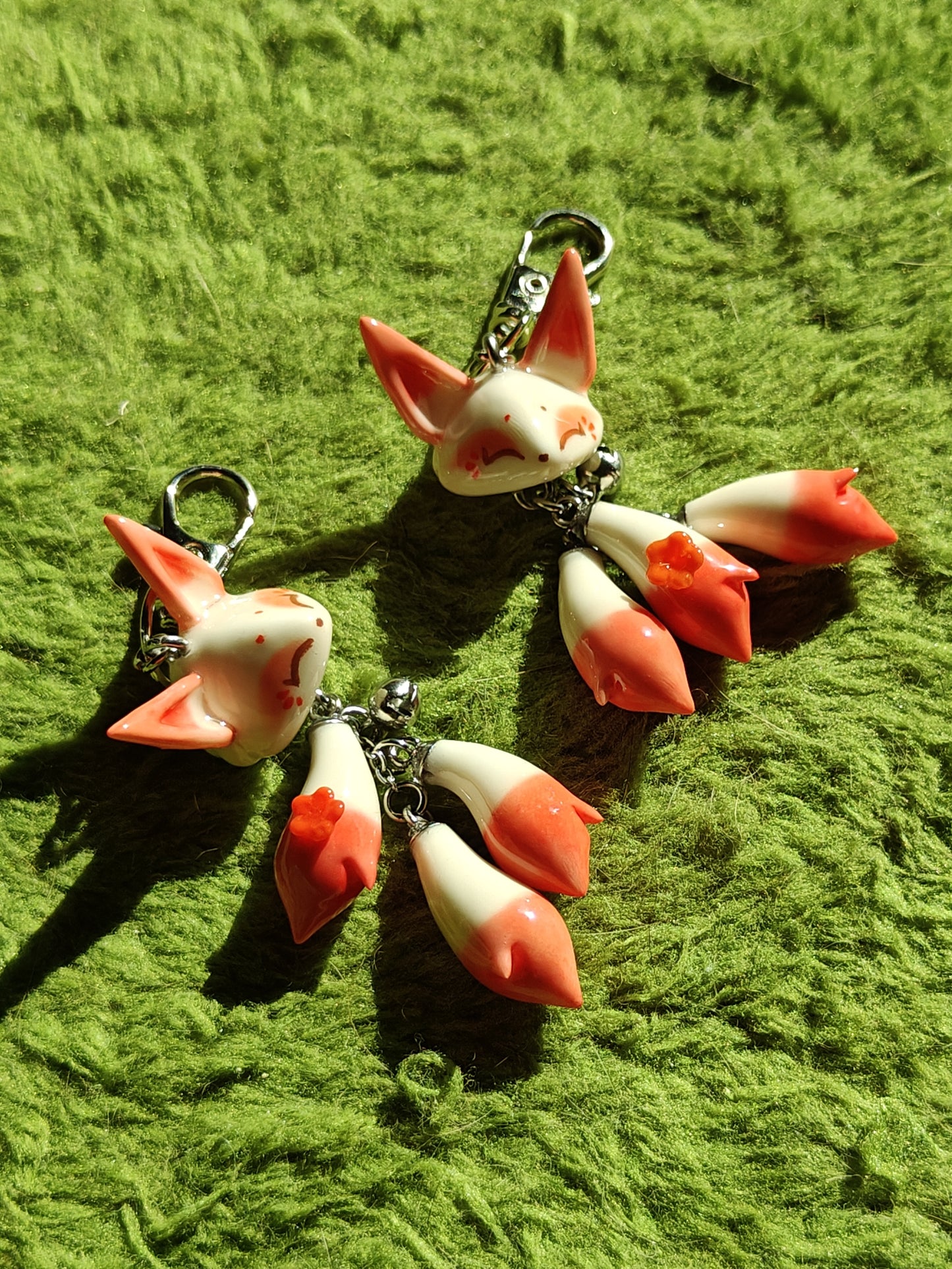 Kitsune Handmade Clay Fox Keychain