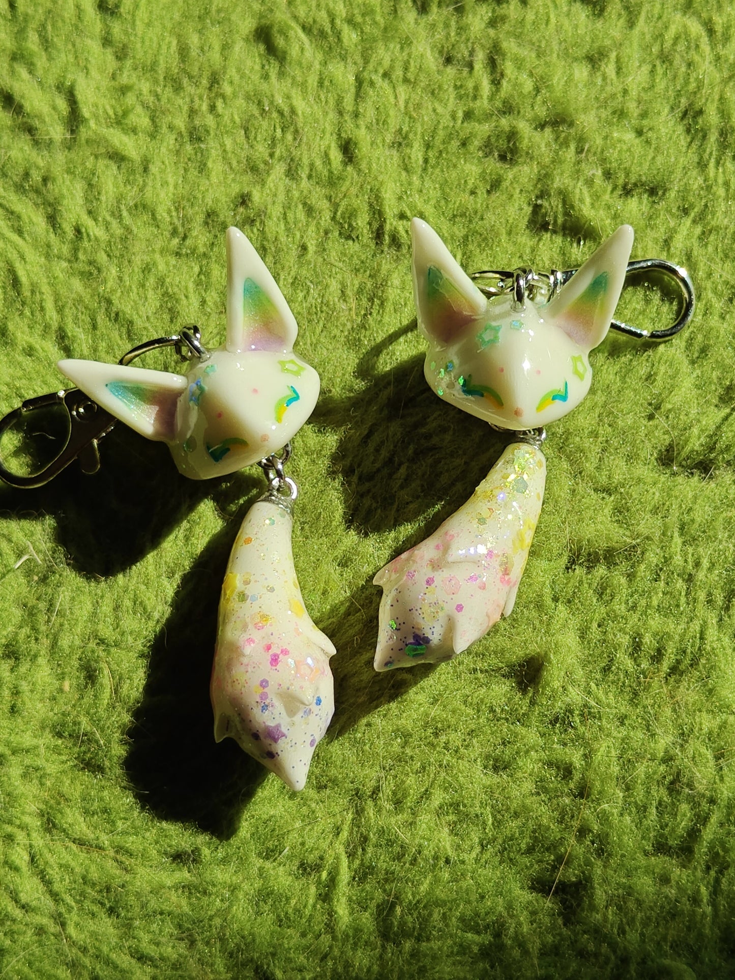 Milky Way Fox Handmade Clay Keychain