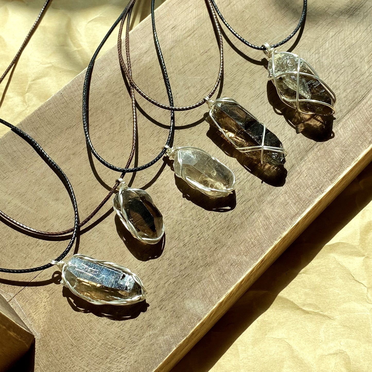 Wrapped Natural Stone Necklace