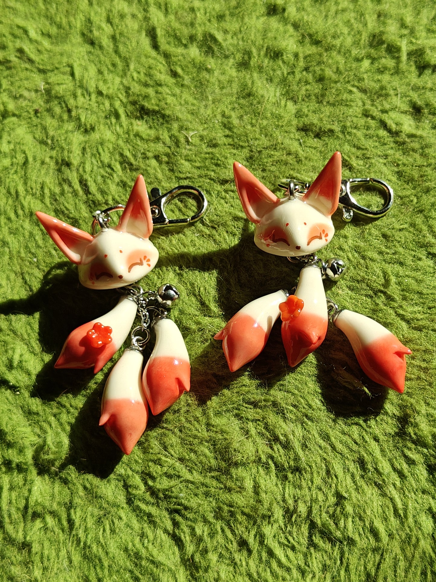 Kitsune Handmade Clay Fox Keychain
