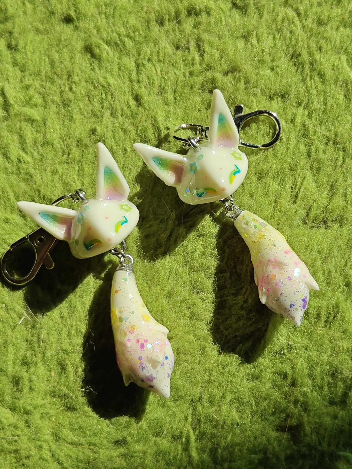 Milky Way Fox Handmade Clay Keychain
