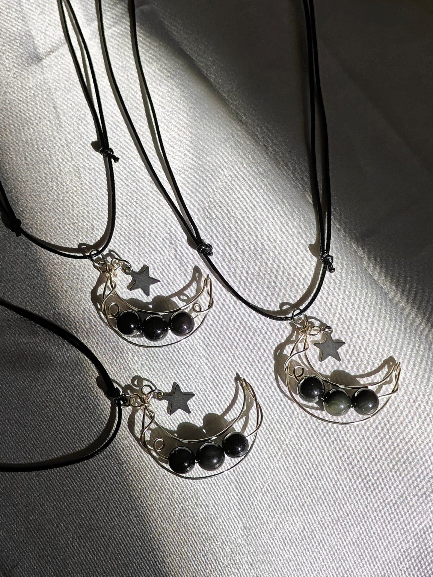 Obsidian Moon Necklace