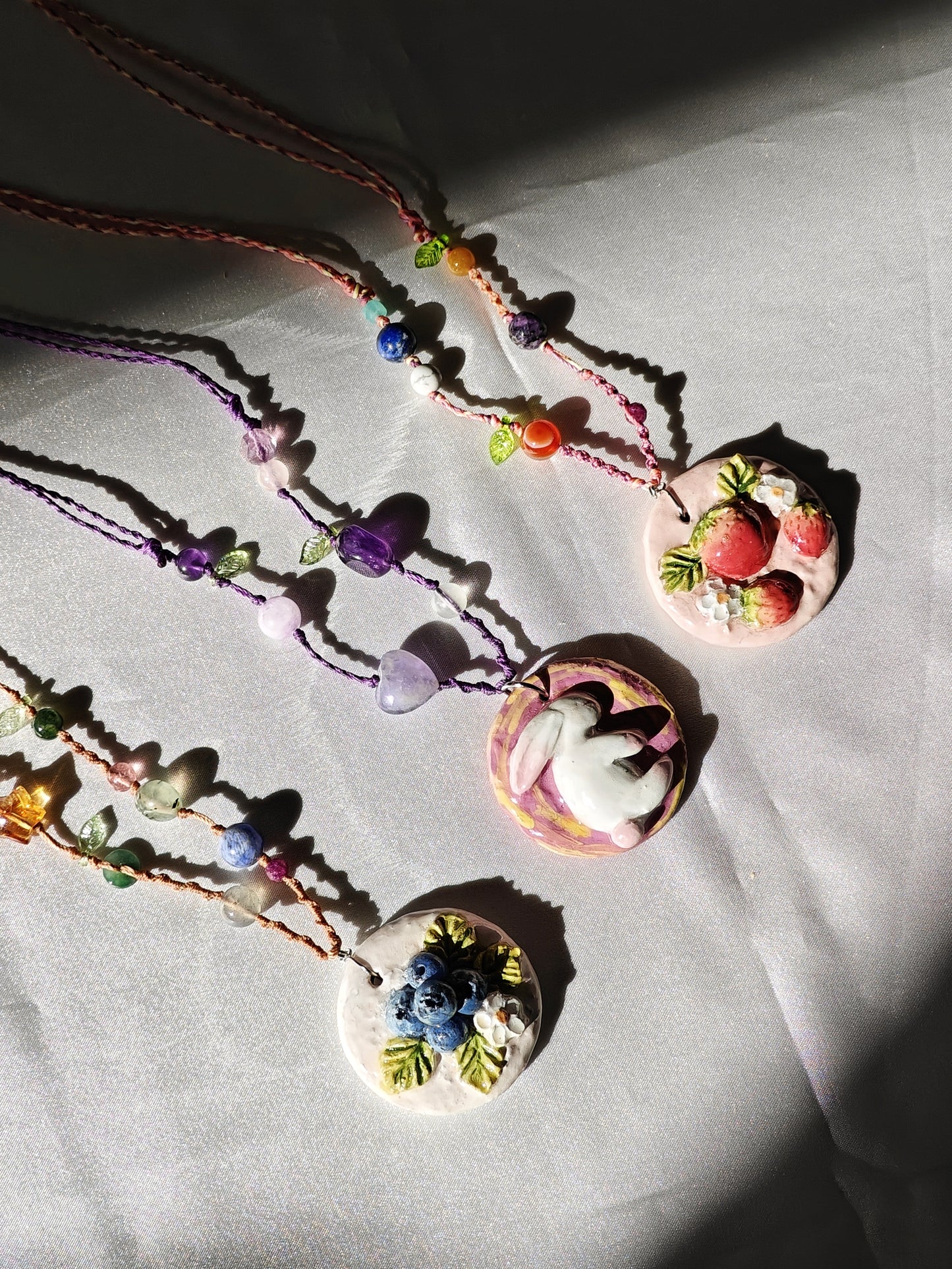 Summer Woods Braided Clay Necklace