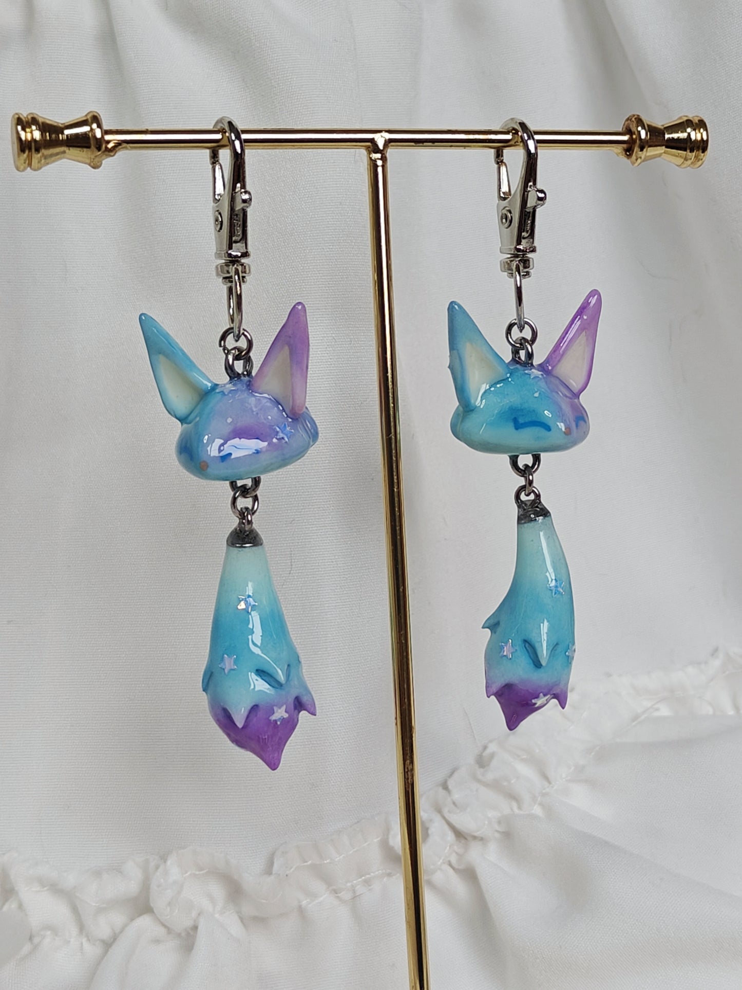 Galaxy Fox Handmade Clay Keychain
