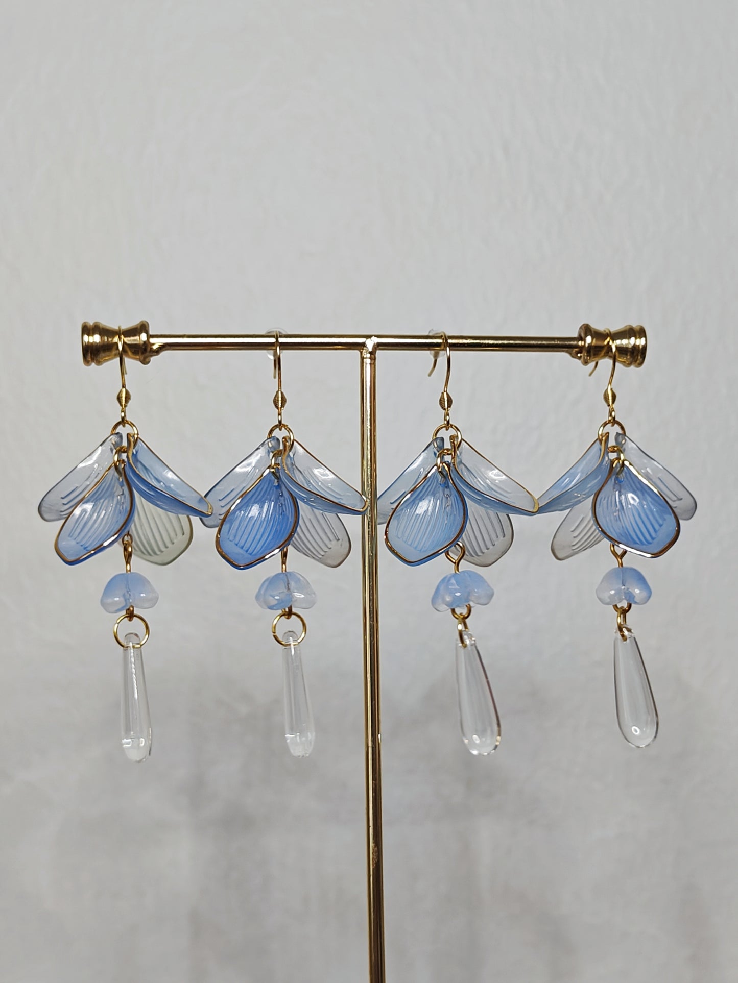 Blue Lotus Dangle Earrings