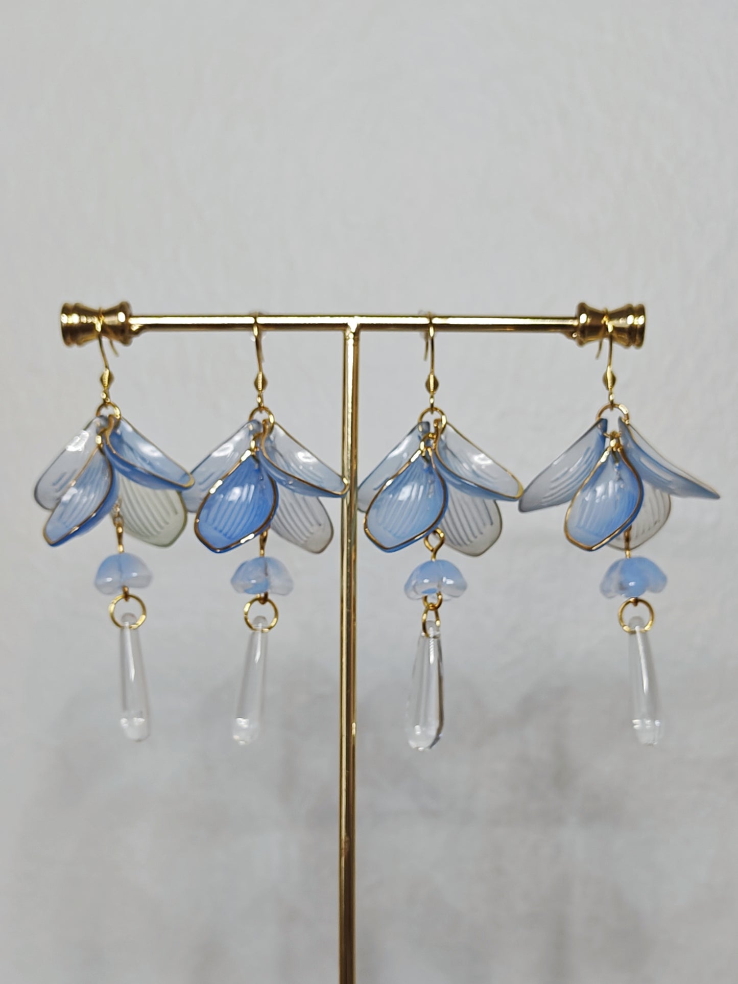 Blue Lotus Dangle Earrings