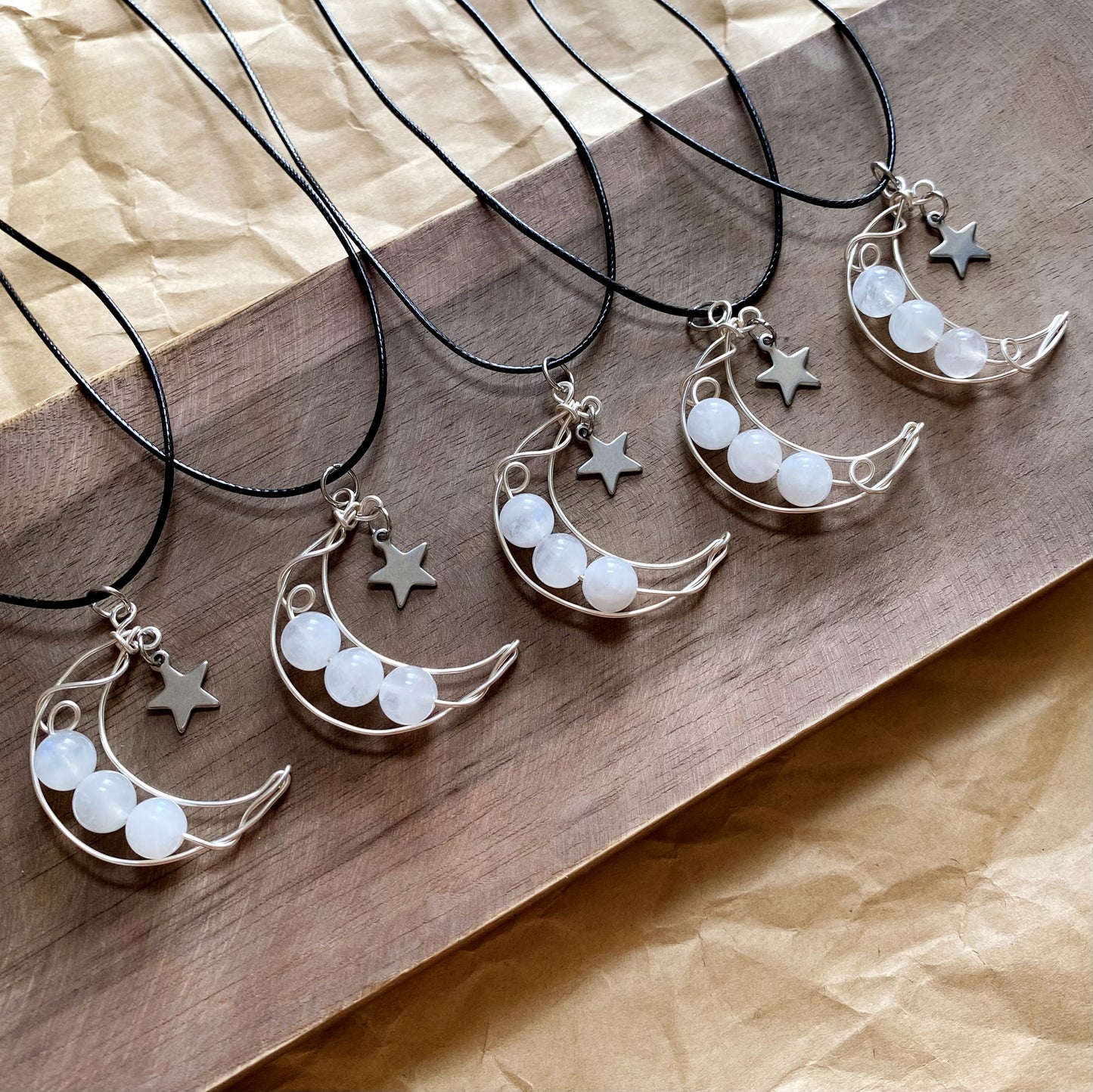 Clear Quartz Moon Necklace