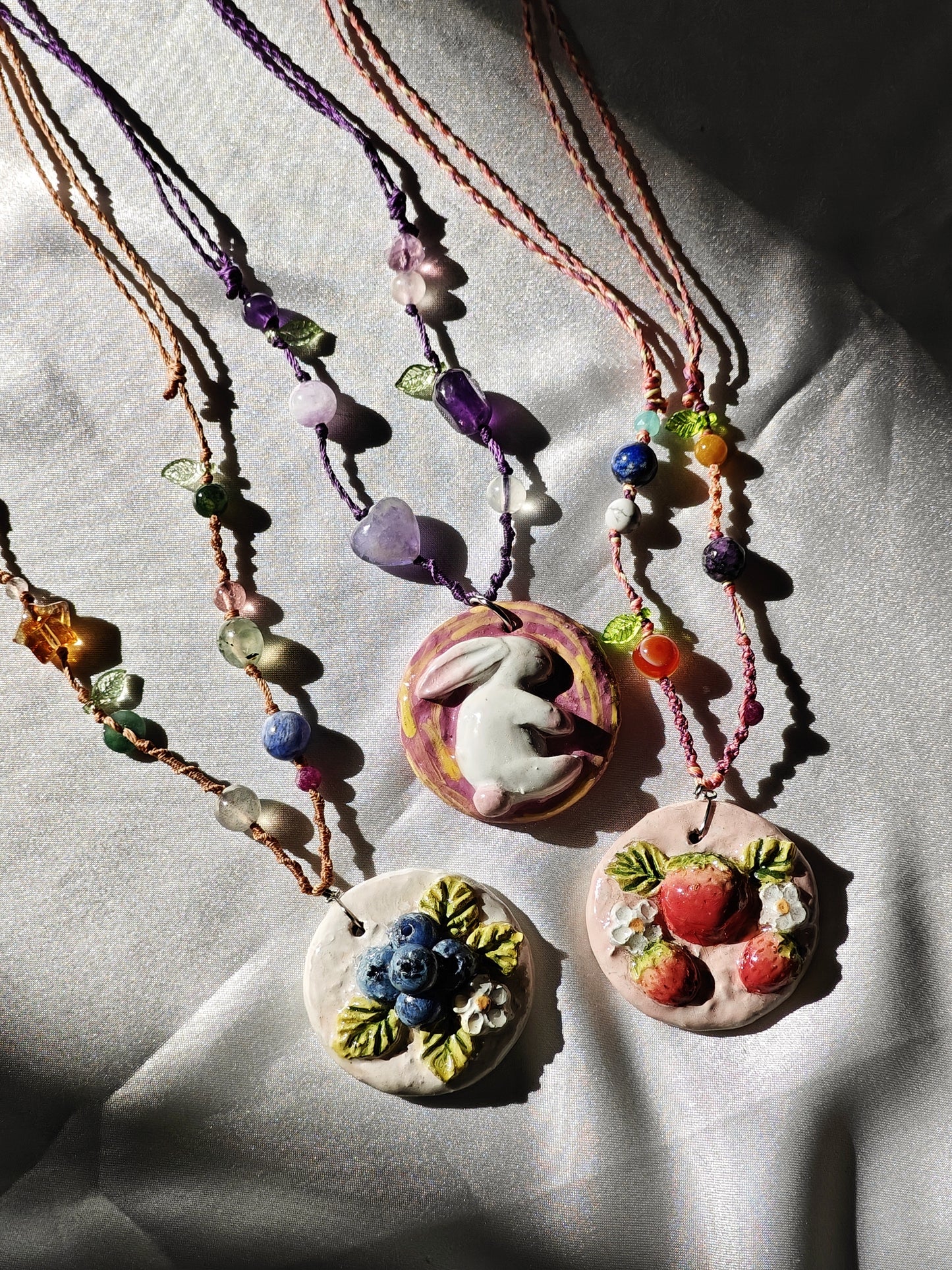 Summer Woods Braided Clay Necklace