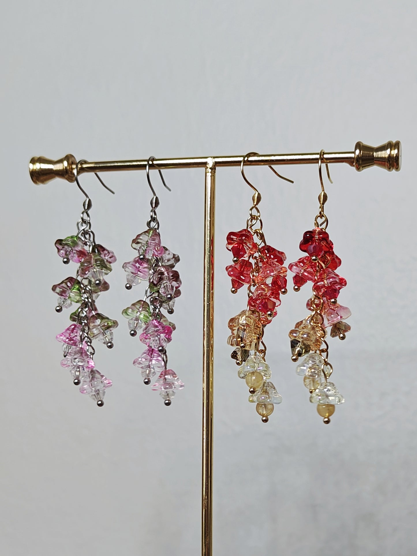Gradient Floral Dangle Earrings
