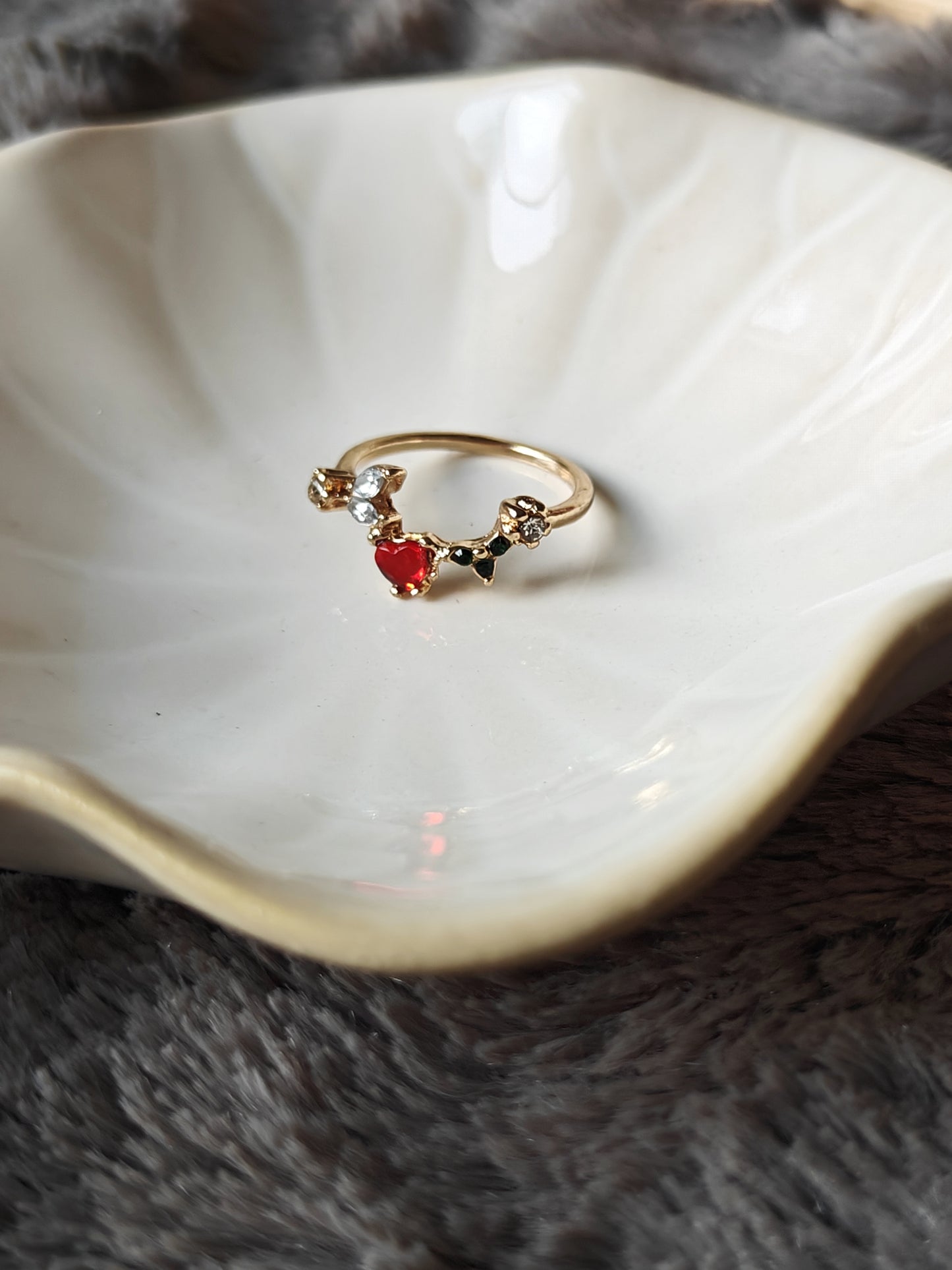 Dainty Red Heart Ring