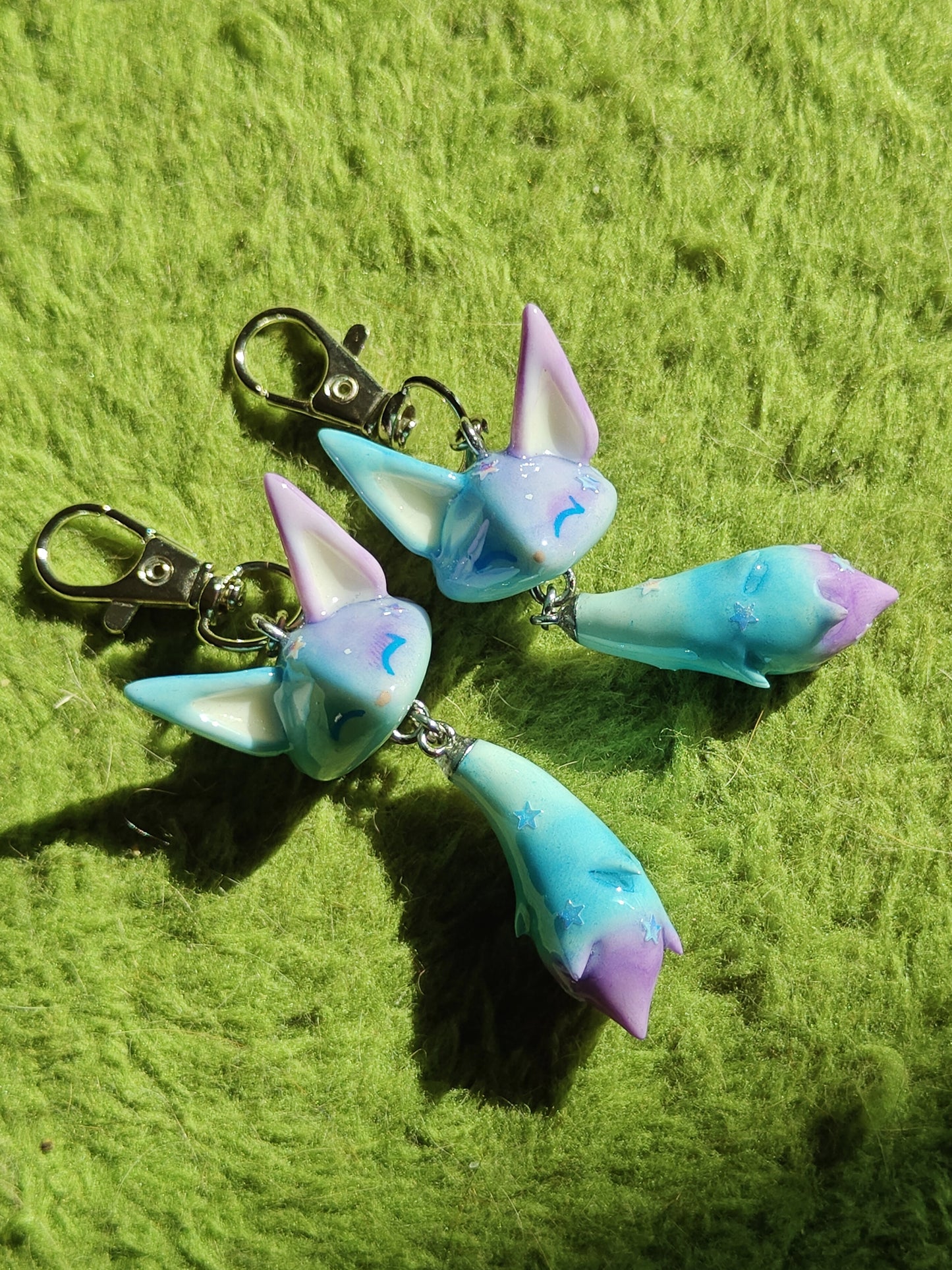 Galaxy Fox Handmade Clay Keychain
