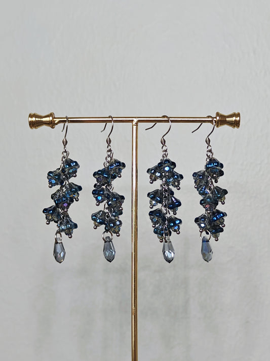 Midnight Bloom Dangle Earrings