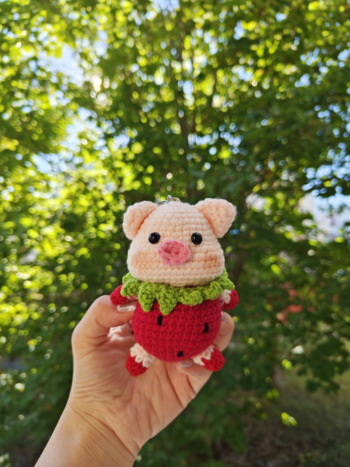 Crochet Strawberry Pig