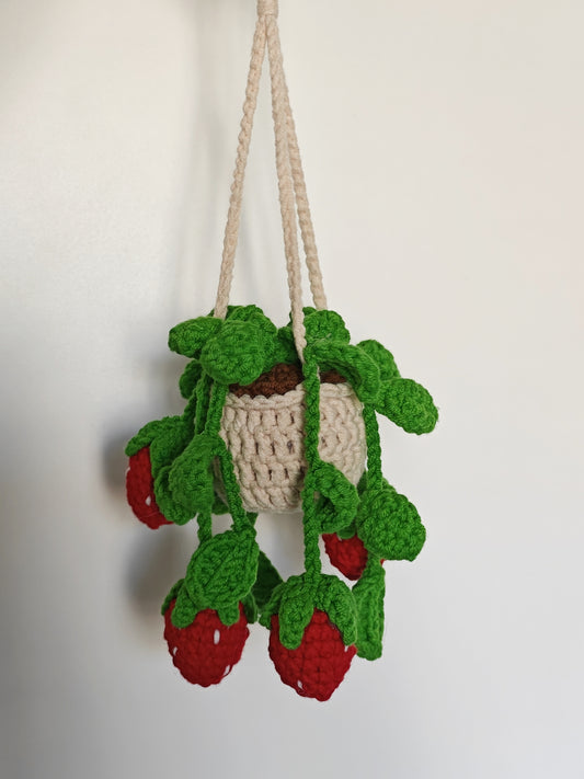 Crochet Strawberry Pot