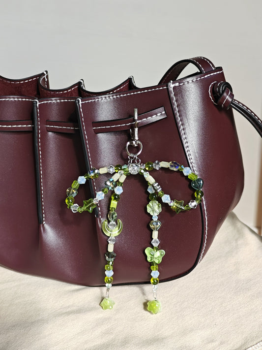 Green Bow Bag Charm