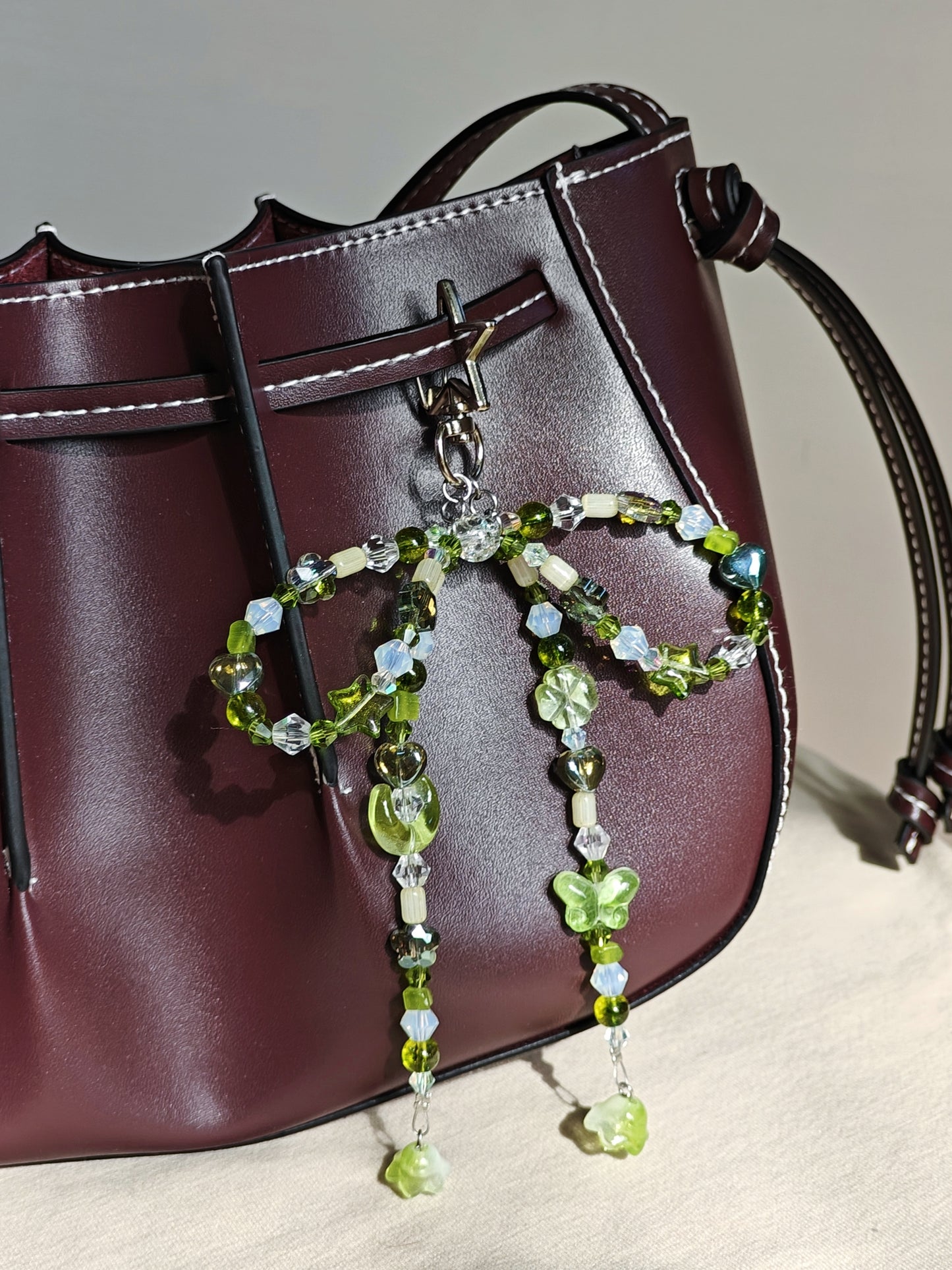 Green Bow Bag Charm