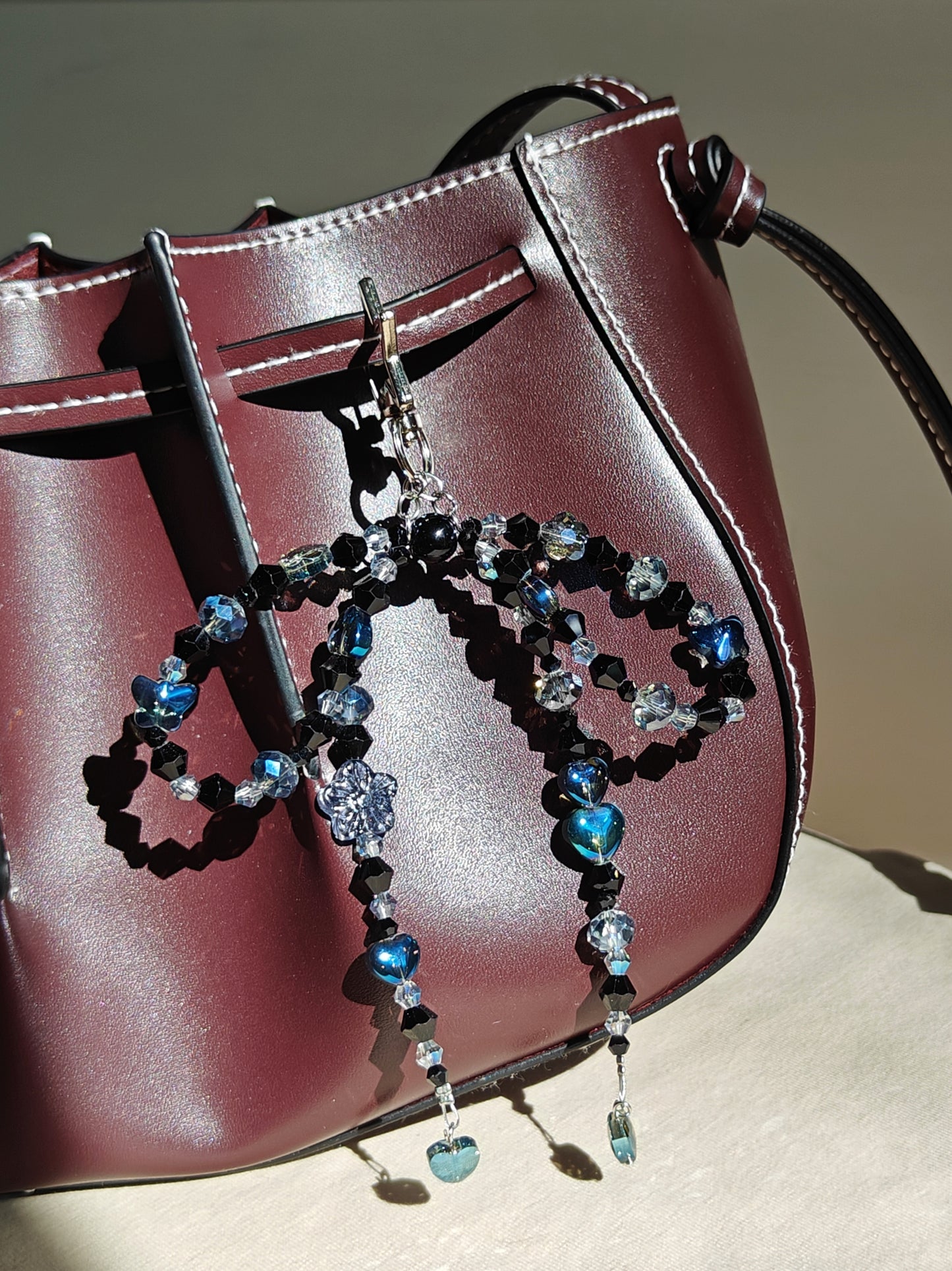 Blue Bow Bag Charm