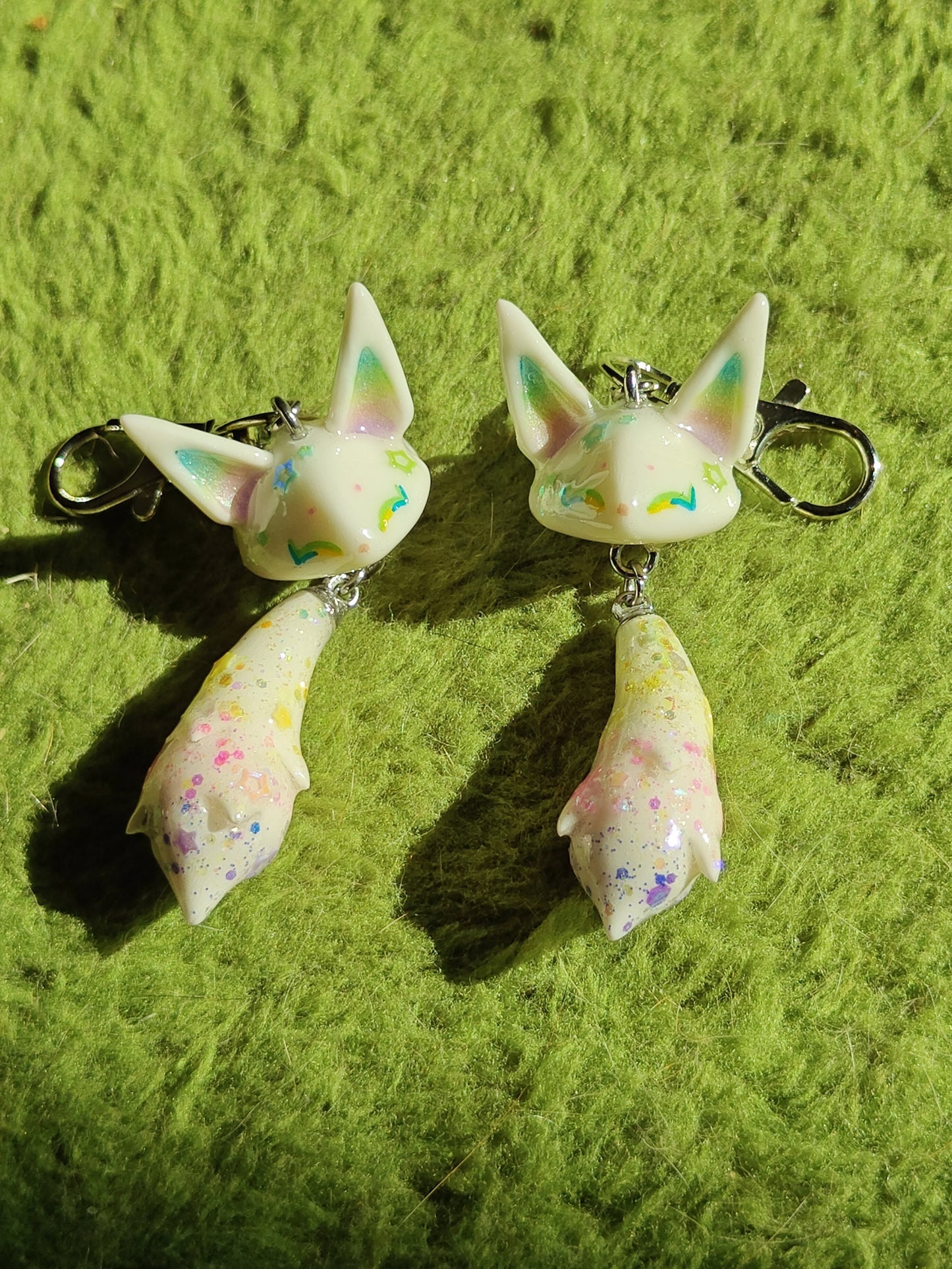 Milky Way Fox Handmade Clay Keychain