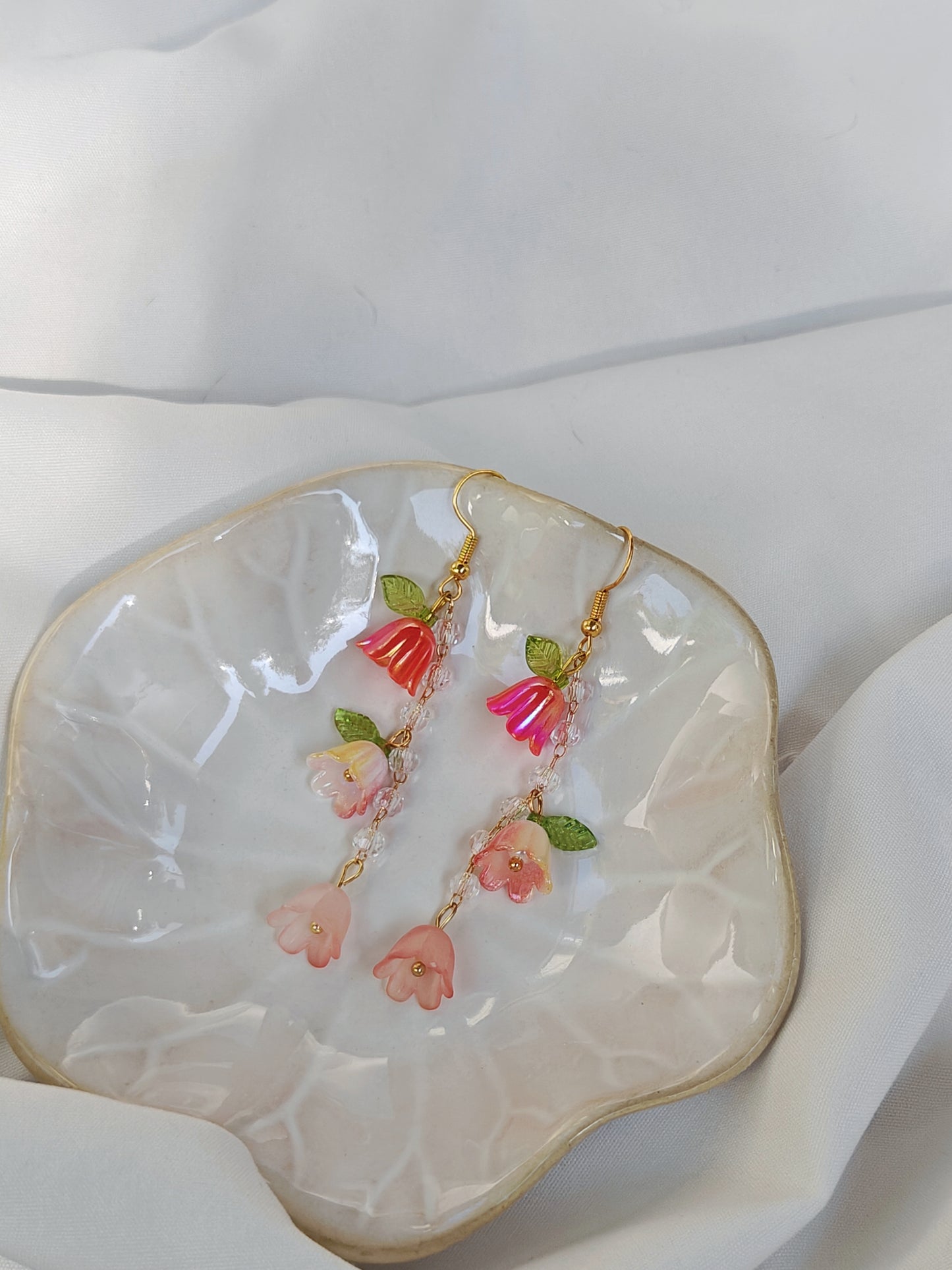 Gradient Flower Drop earrings