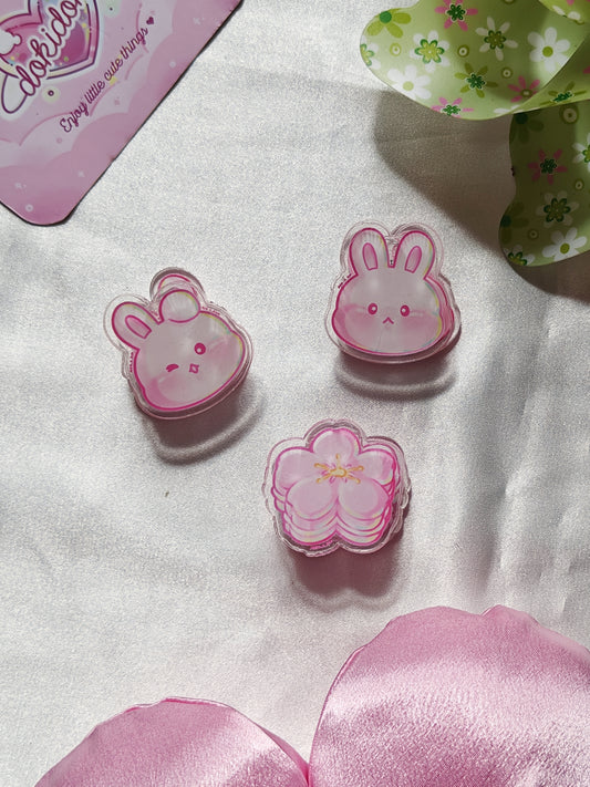 Pink Bunny bag clips