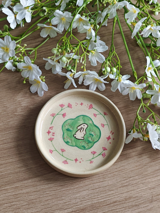 Meadow Bunny Ceramic Trinket Dish