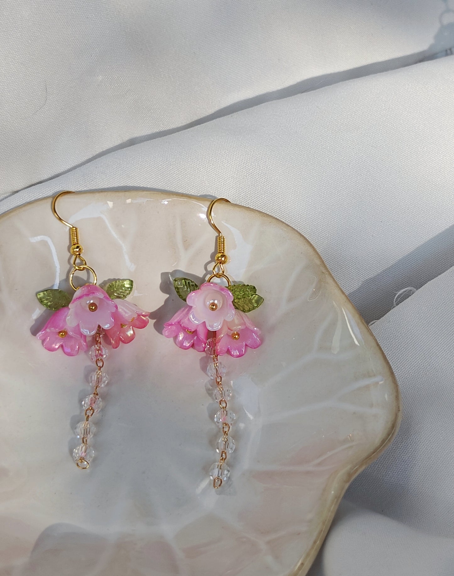 Dangle crystal bouquet earrings