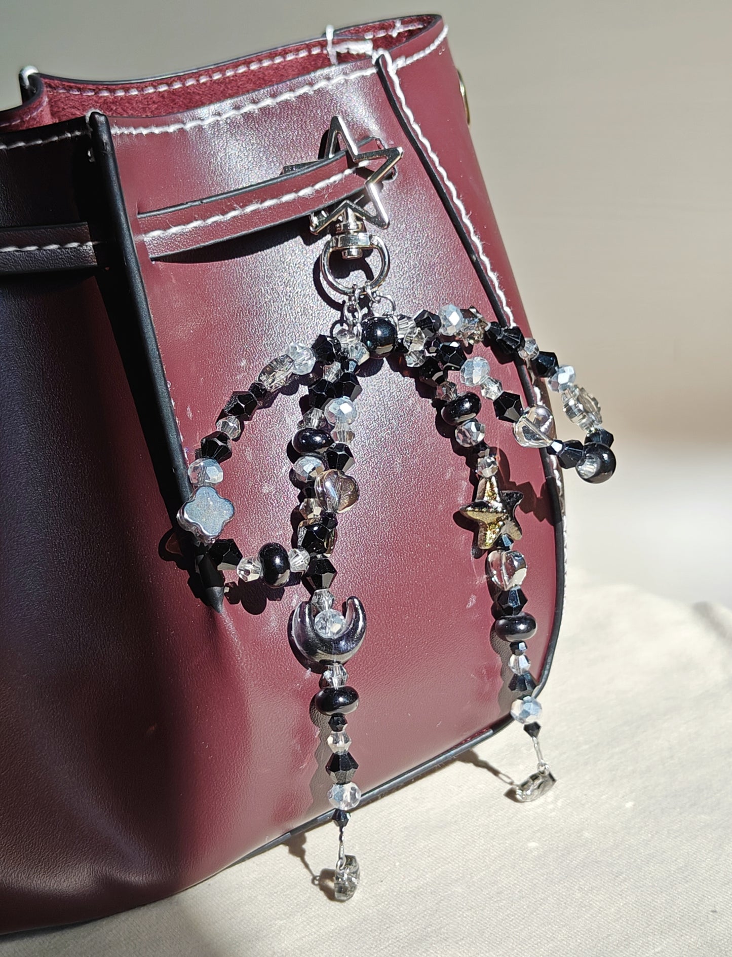 Silver Bow Bag Charm