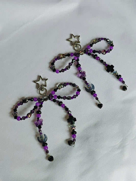 Purple Bow Bag Charm