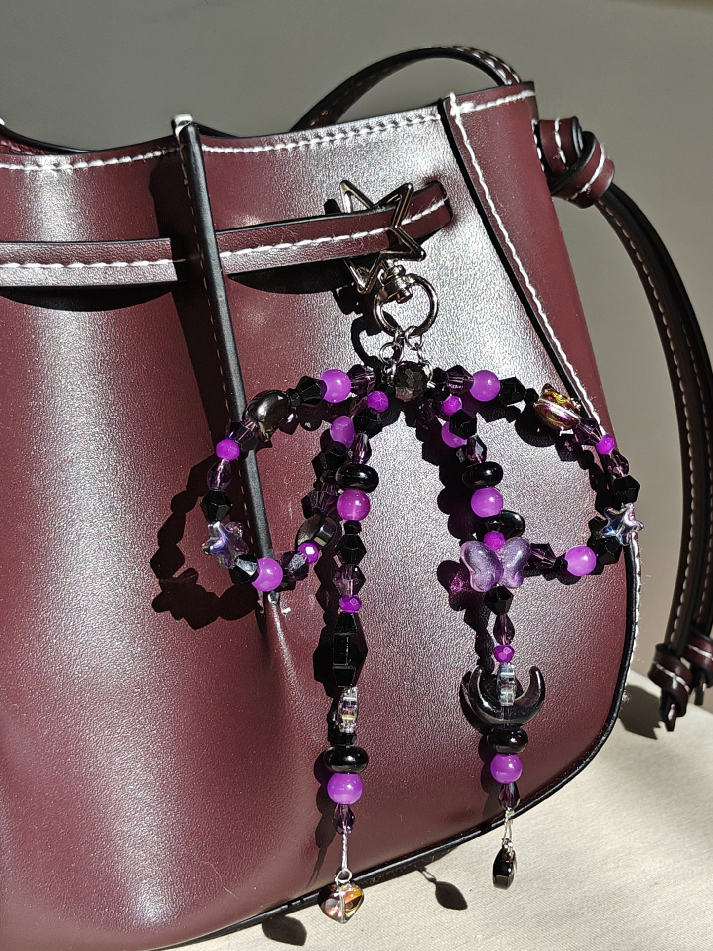 Purple Bow Bag Charm