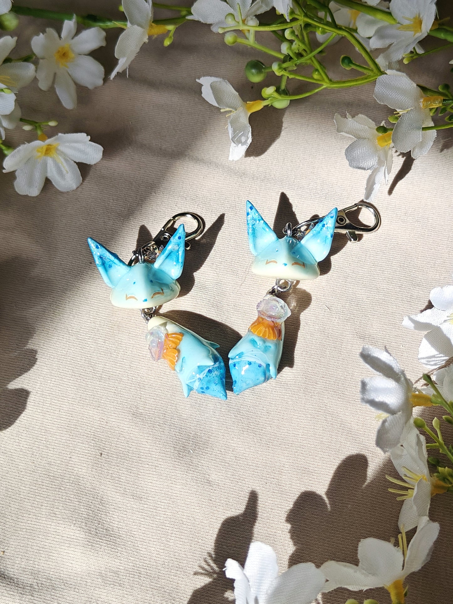 Mermaid Fox Handmade Clay Keychain