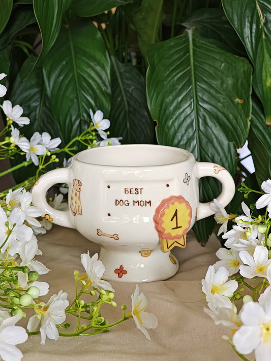 Best Dog Mom Ceramic Trophy