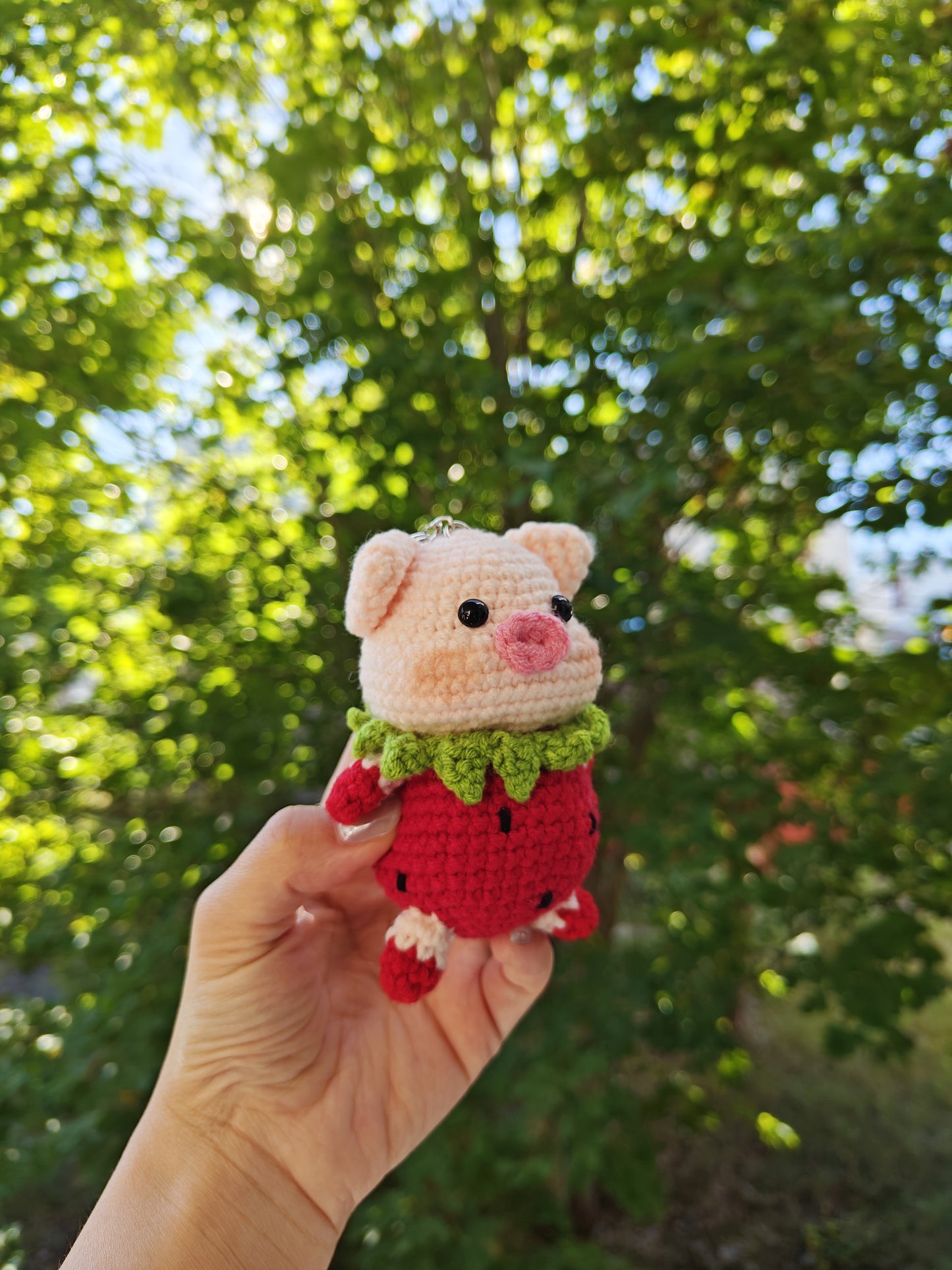 Crochet Strawberry Pig