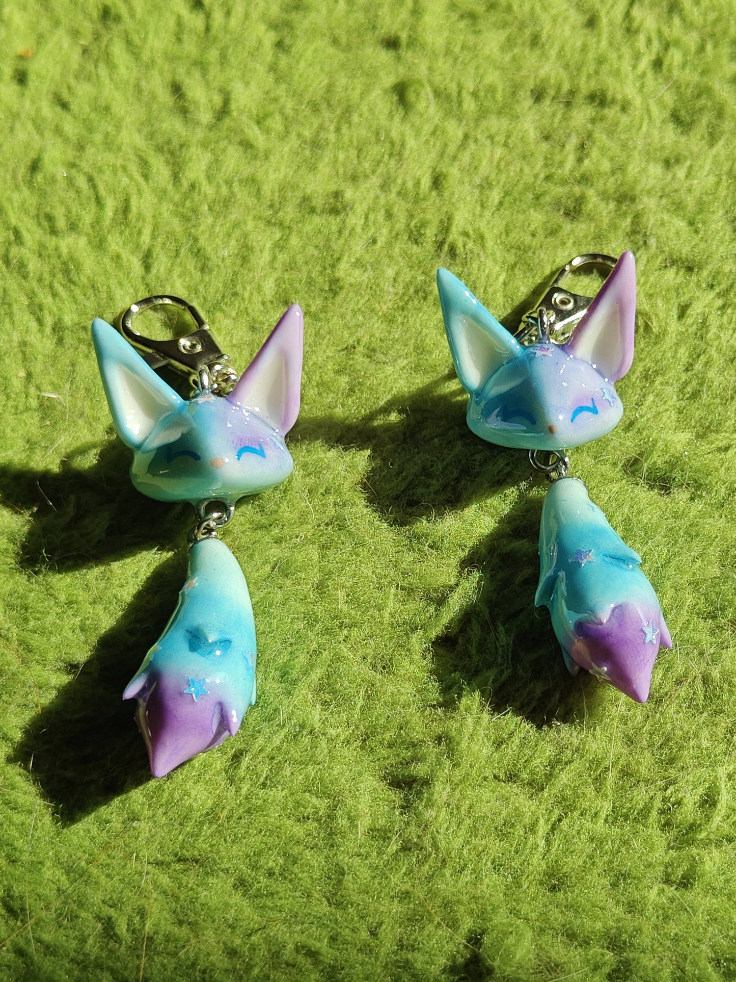 Galaxy Fox Handmade Clay Keychain