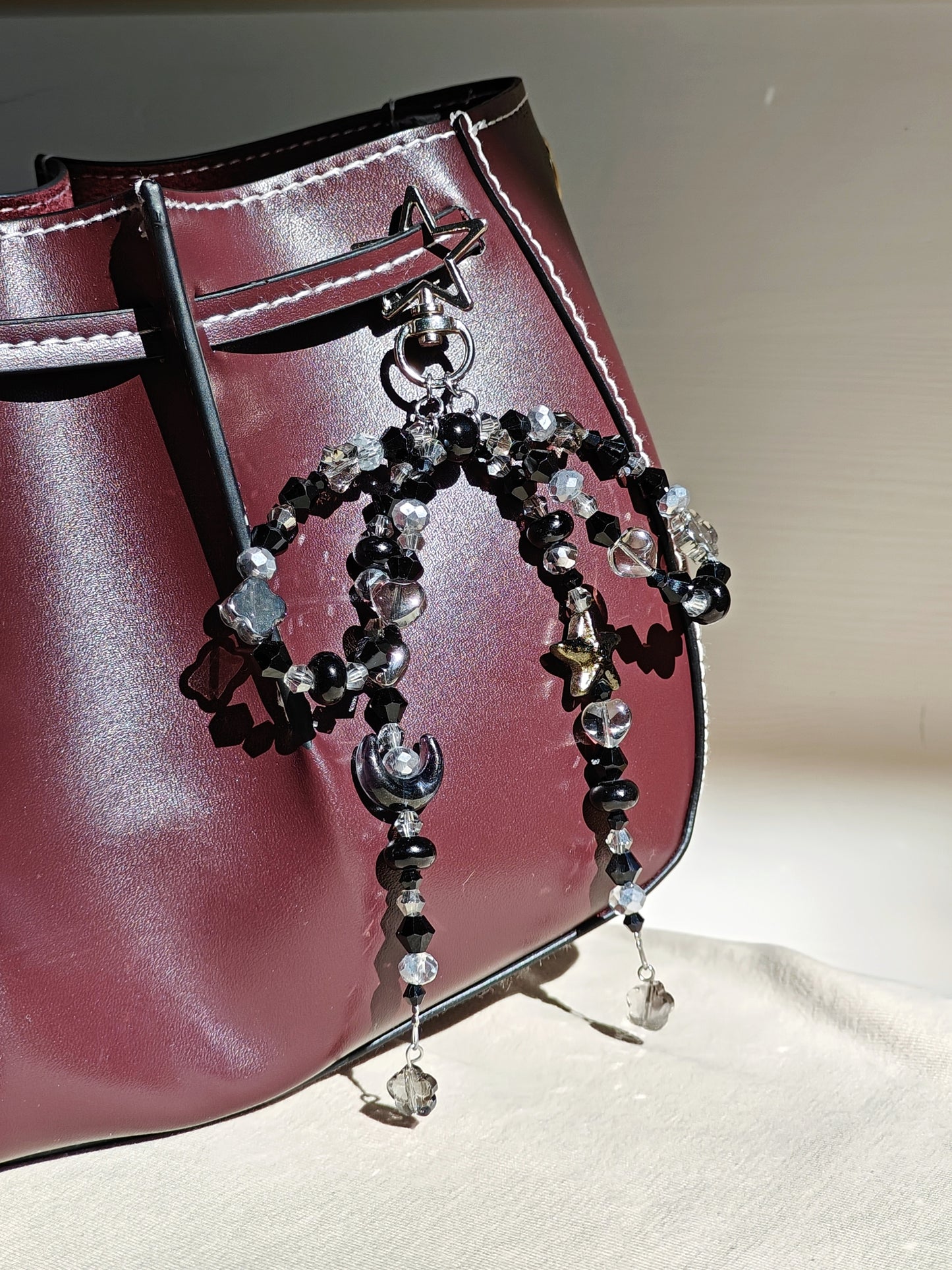 Silver Bow Bag Charm