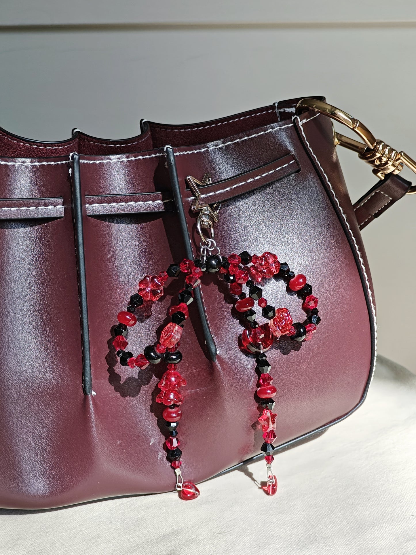 Red Bow Bag Charm