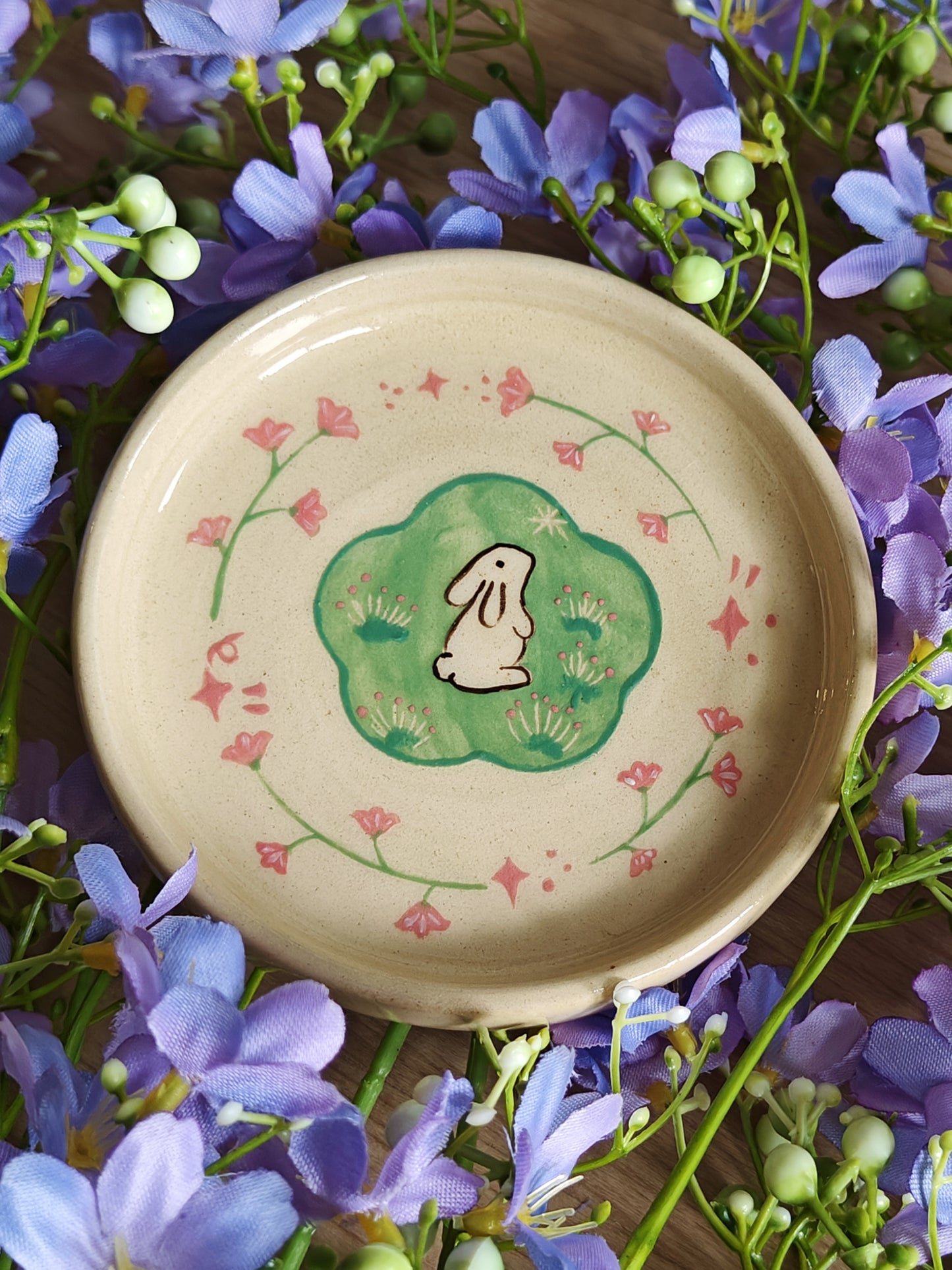 Meadow Bunny Ceramic Trinket Dish