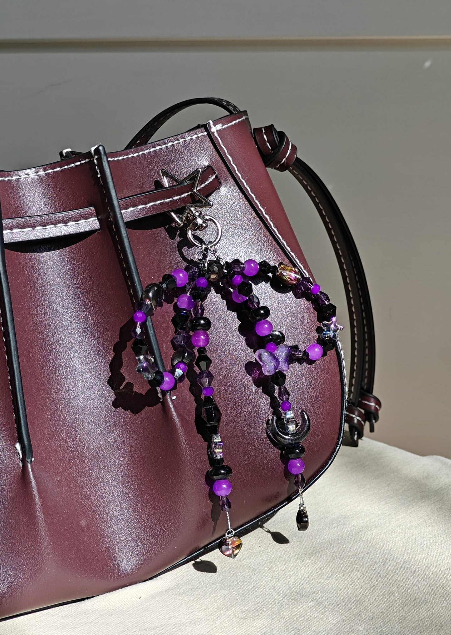 Purple Bow Bag Charm