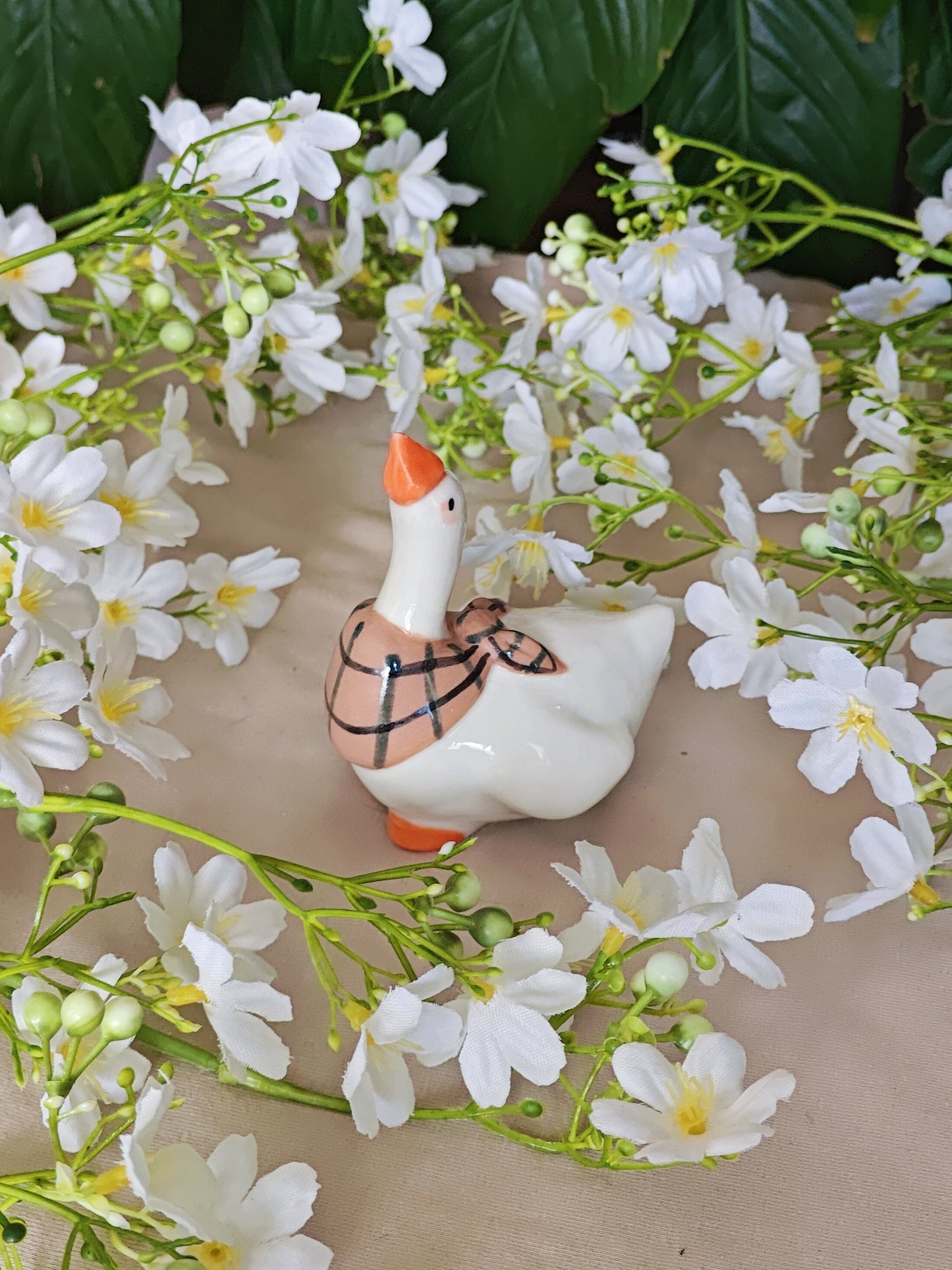White Goose Ceramic Ring Holder