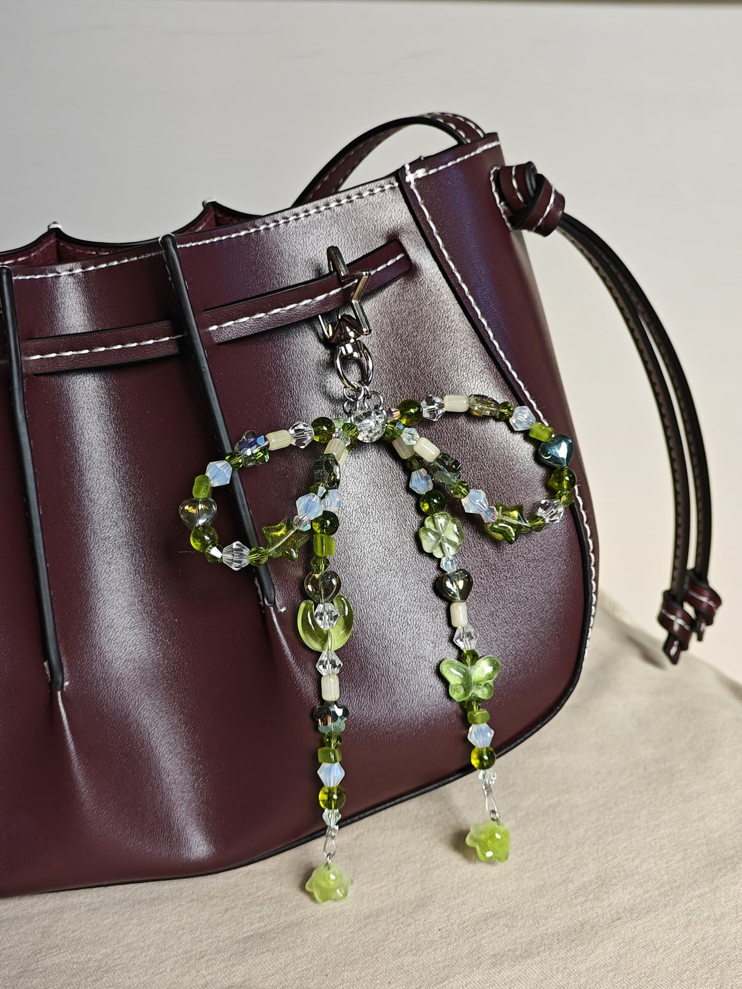 Green Bow Bag Charm