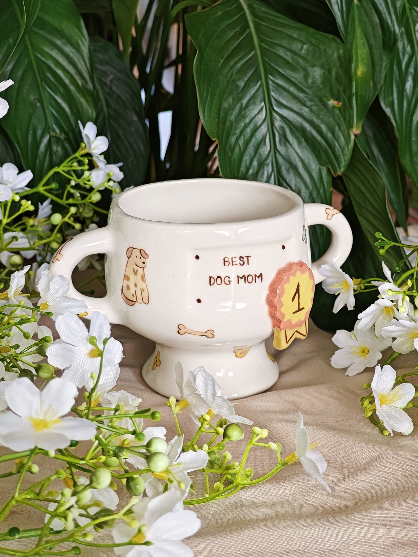 Best Dog Mom Ceramic Trophy