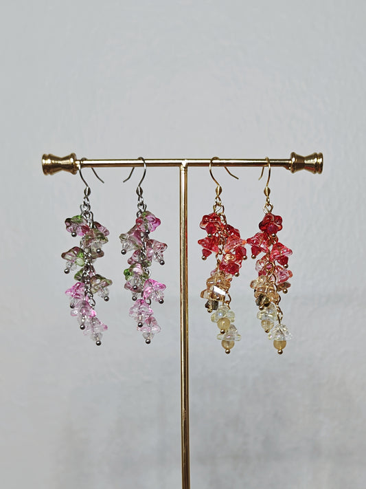 Gradient Floral Dangle Earrings