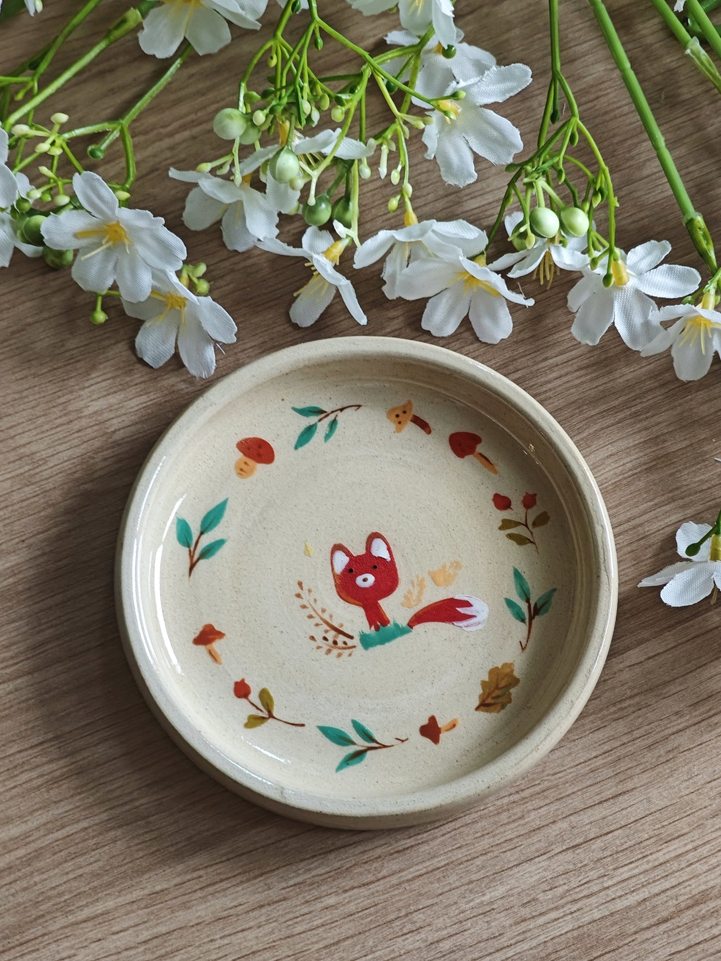 Forest Fox Ceramic Trinket Dish